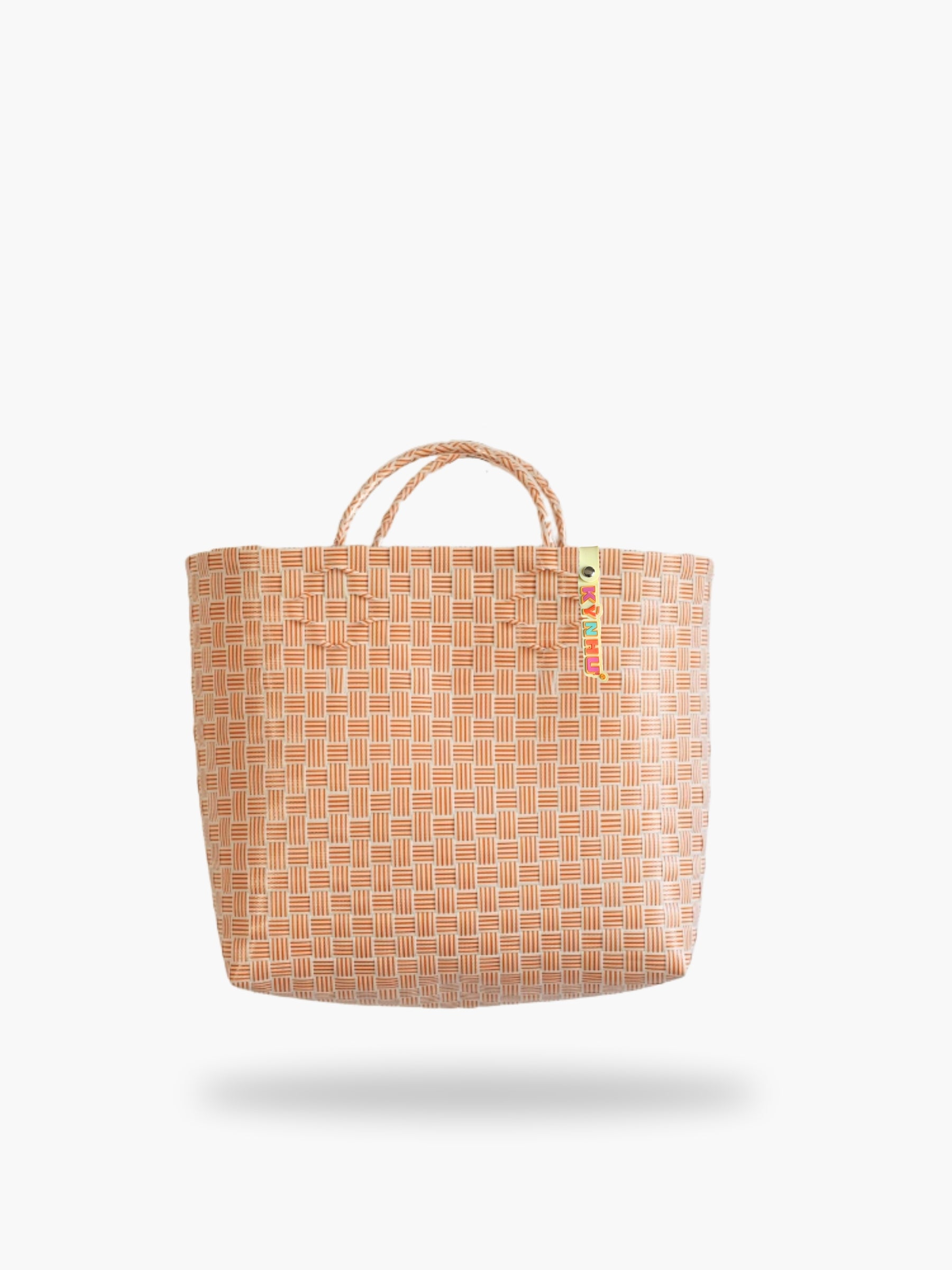 Panier Mandarine Midi – Panier tressé fait à la main, aux couleurs vitaminées, idéal en sac cabas.