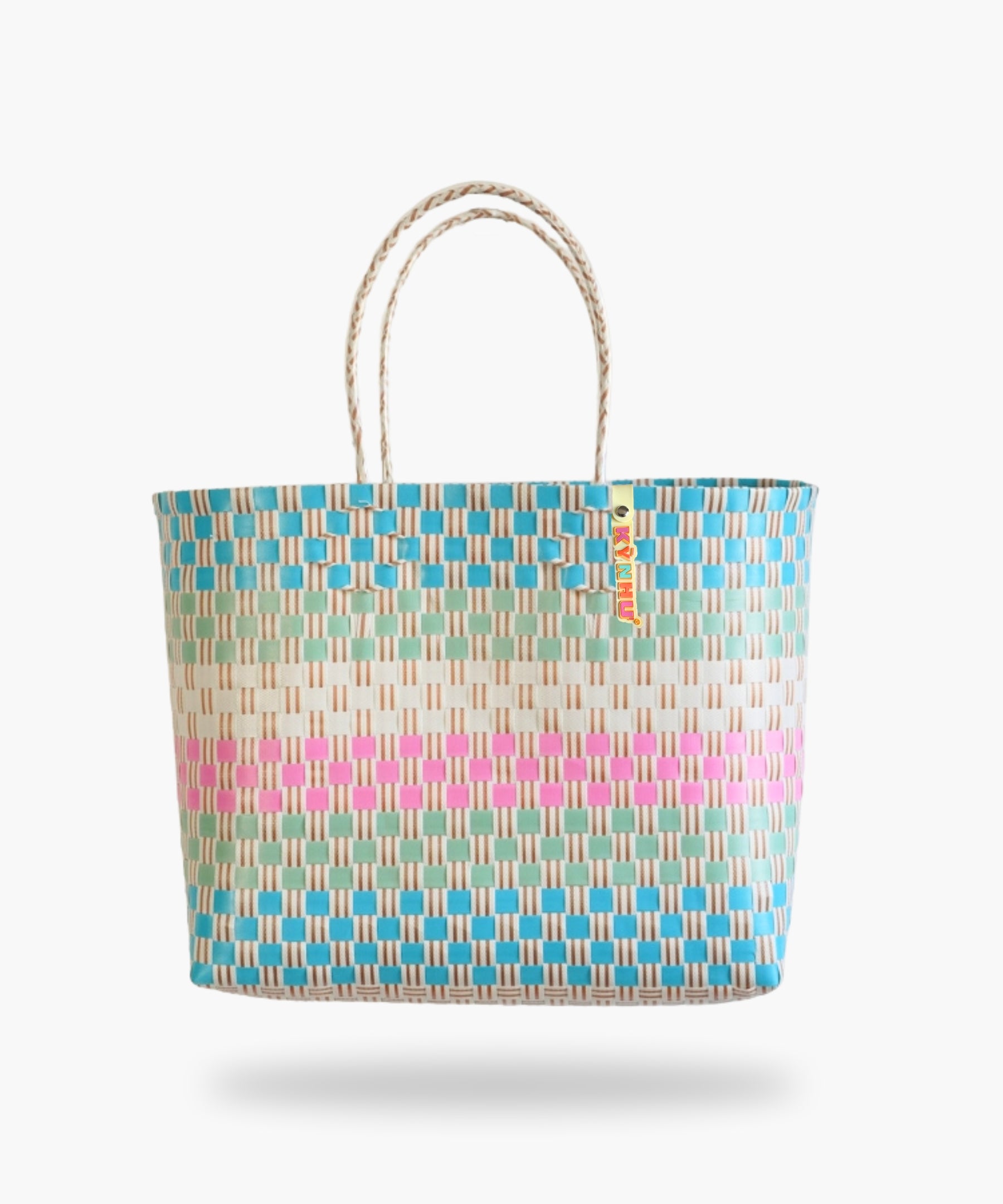 Panier Bubblegum Maxi – Panier sac grand format, tressé artisanalement au Vietnam, grandes anses confortables.