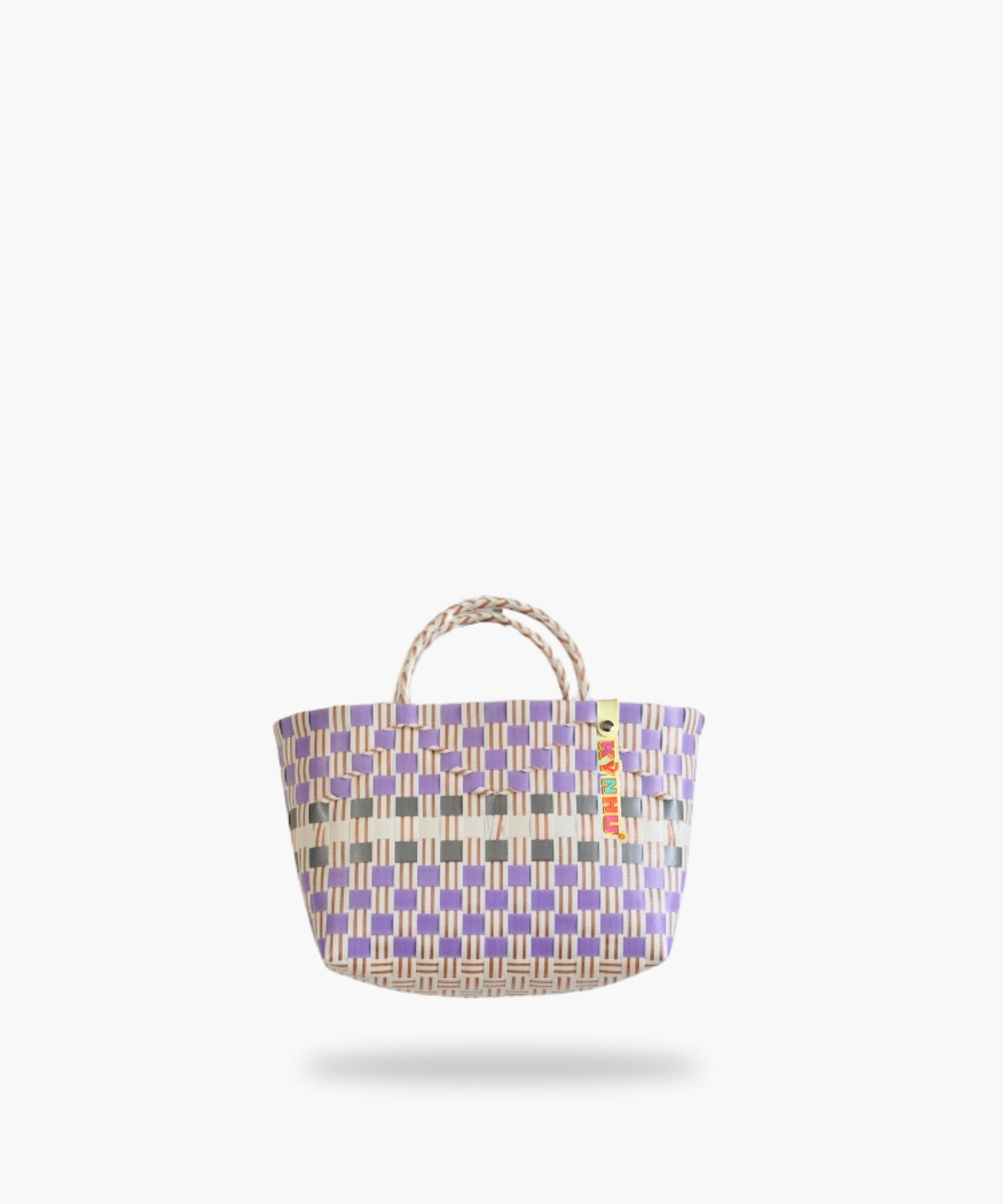 Panier Lila Mini – Petit panier cabas tressé à la main au Vietnam, nuances lilas raffinées.