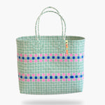 Panier Lime Maxi – Panier tressé grand format avec grandes anses, fait main au Vietnam.