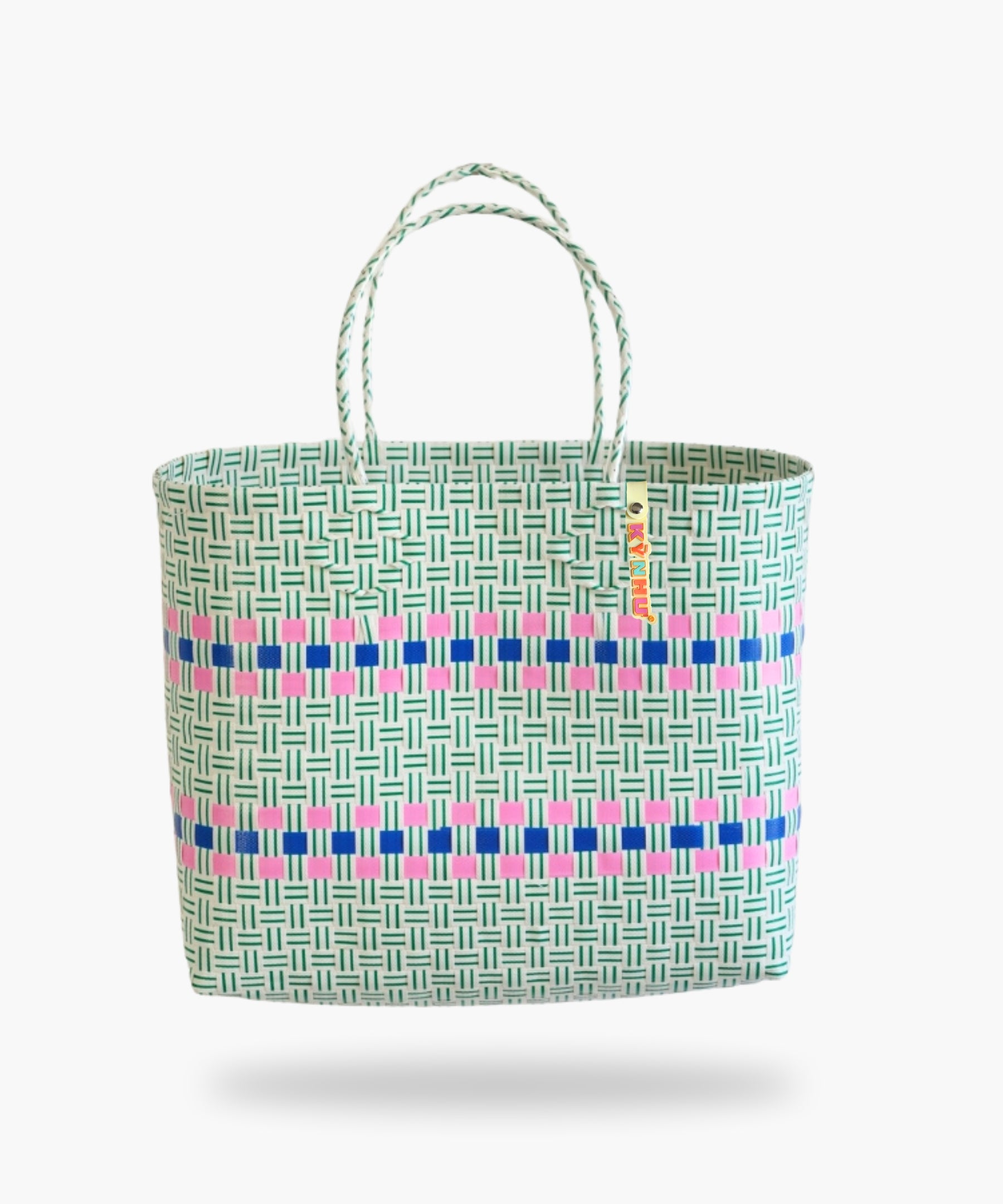 Panier Lime Maxi – Panier tressé grand format avec grandes anses, fait main au Vietnam.