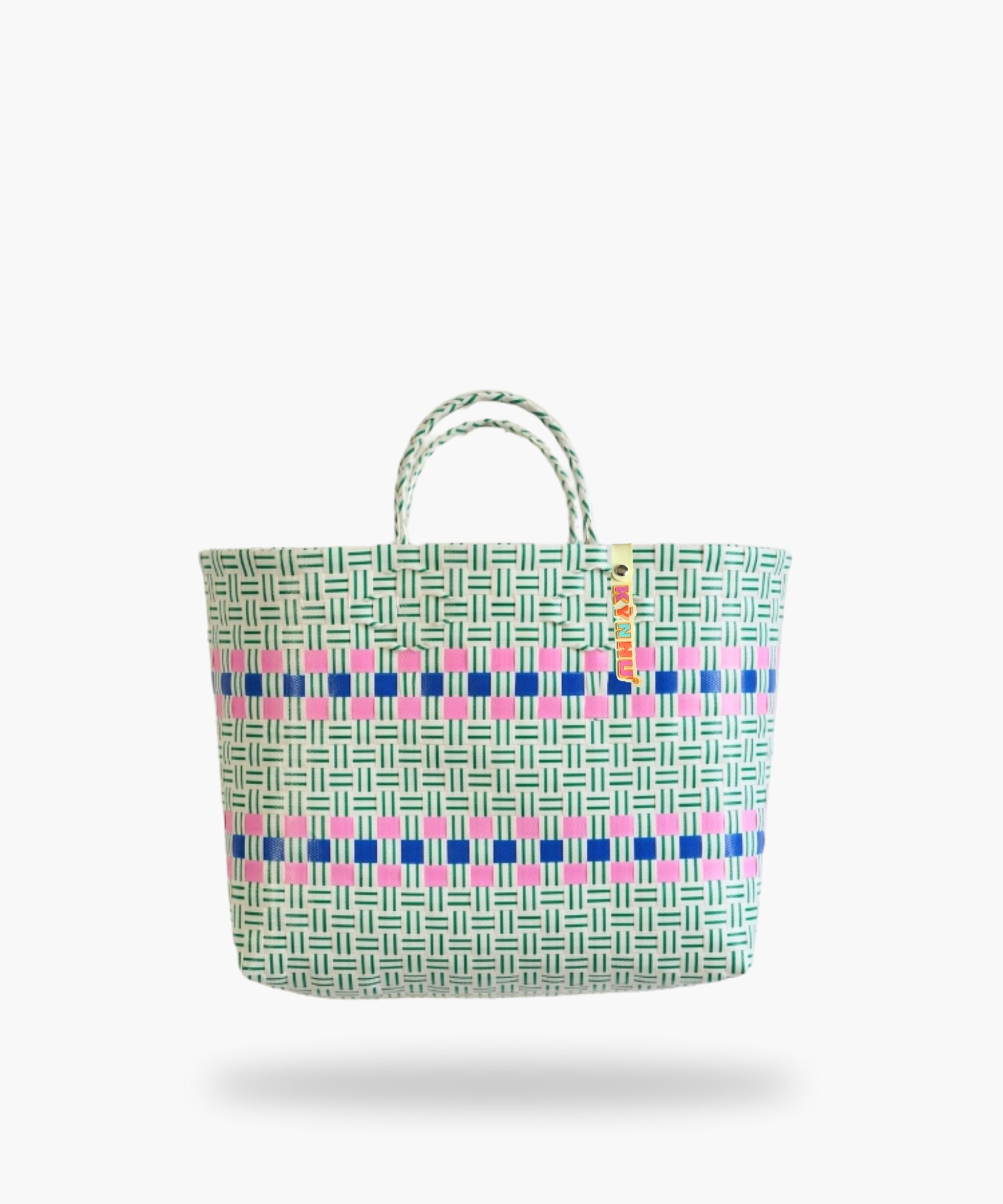 Panier Lime Midi – Panier artisanal tressé à la main au Vietnam, spacieux et coloré.