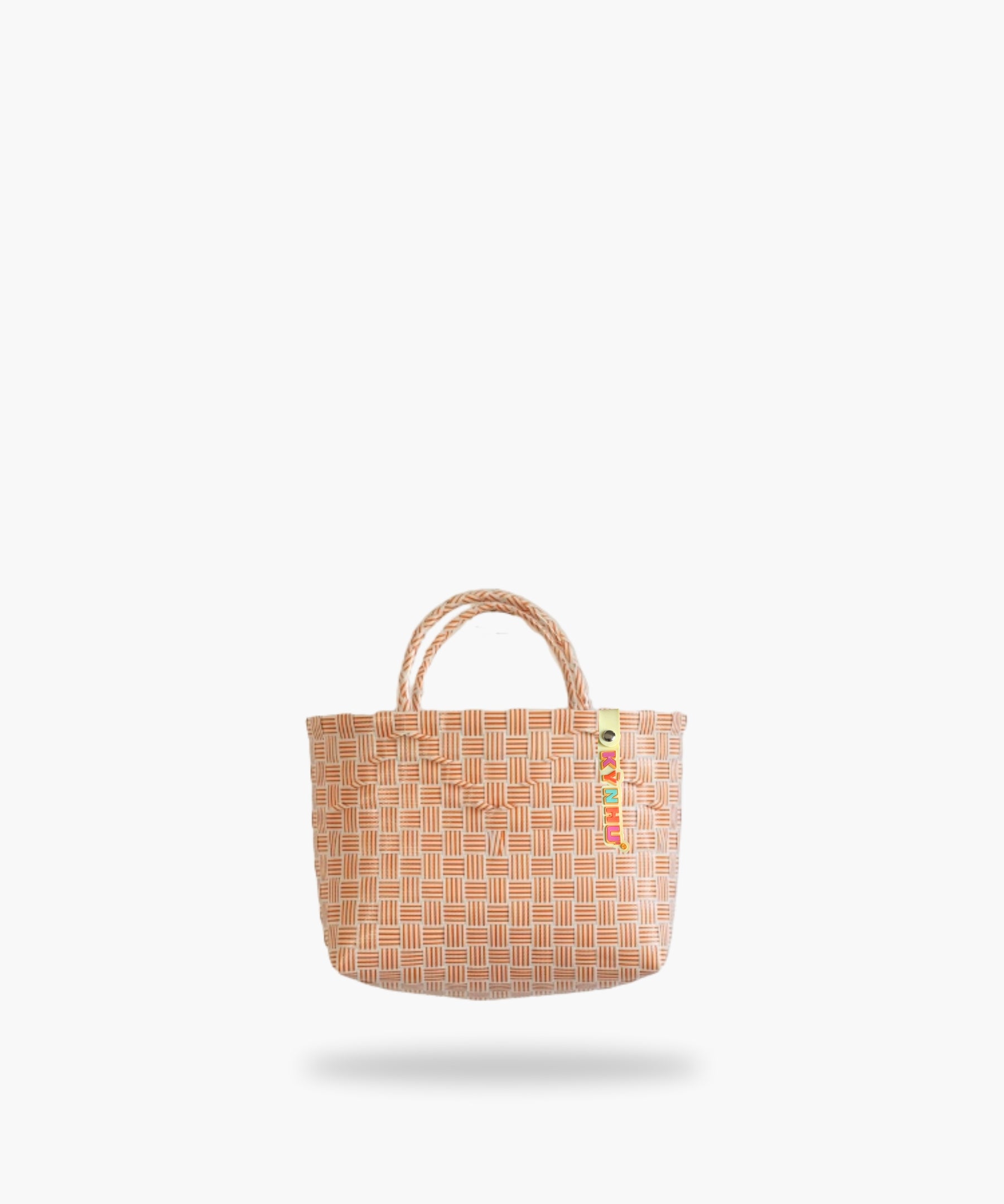Panier Mandarine Mini – Petit panier cabas artisanal, tressé au Vietnam, couleur mandarine vive.