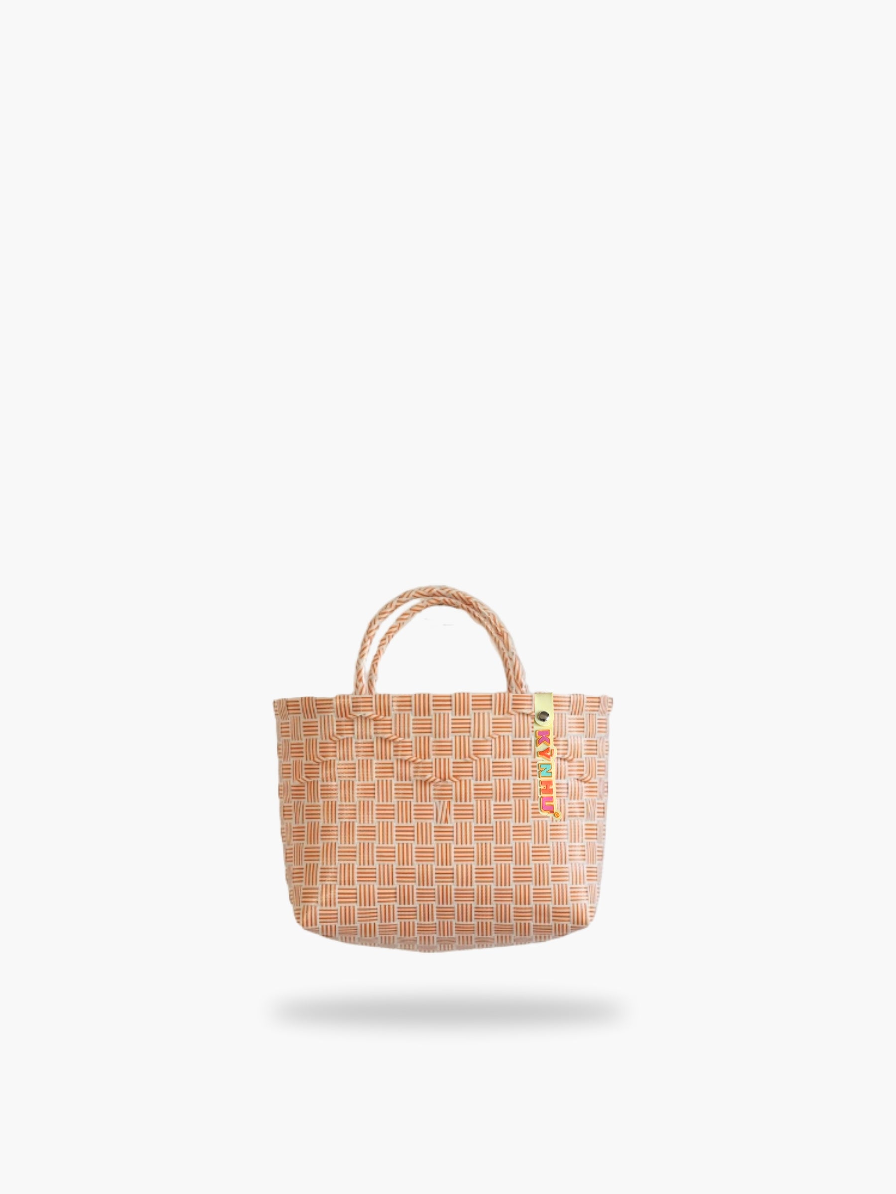 Panier Mandarine Mini – Petit panier cabas artisanal, tressé au Vietnam, couleur mandarine vive.