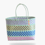 Panier Patchwork Maxi – Panier sac grand format, tressé artisanalement au Vietnam, grandes anses confortables.