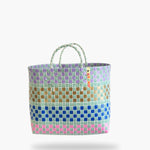 Panier Patchwork Midi – Panier tressé à la main au Vietnam, avec motifs colorés et arty.